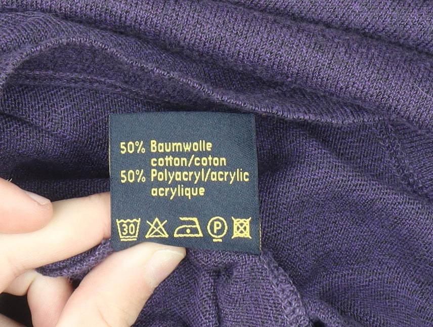 Karin Glasmacher Women's Purple Roll Neck Knit Jumper Size 14