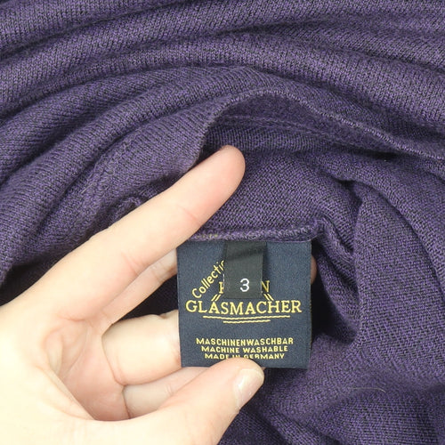 Karin Glasmacher Women's Purple Roll Neck Knit Jumper Size 14