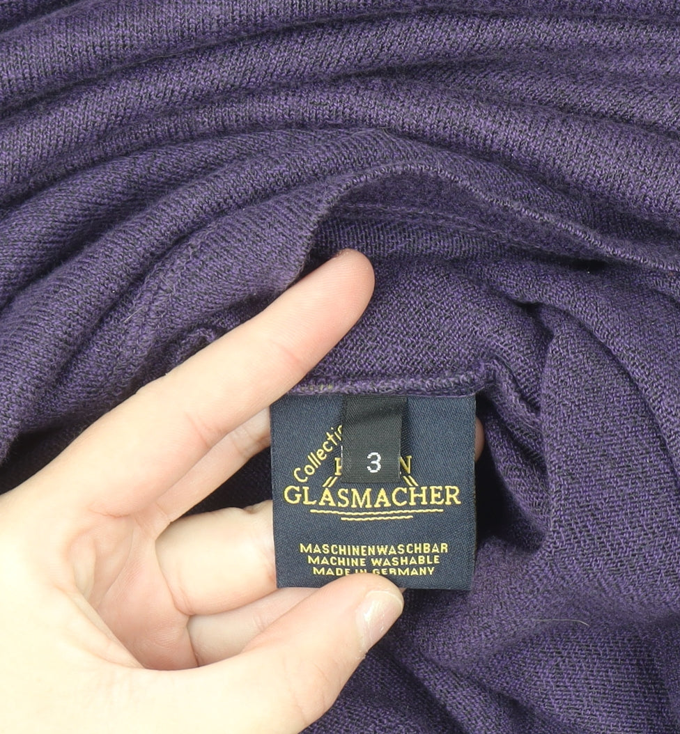 Karin Glasmacher Women's Purple Roll Neck Knit Jumper Size 14