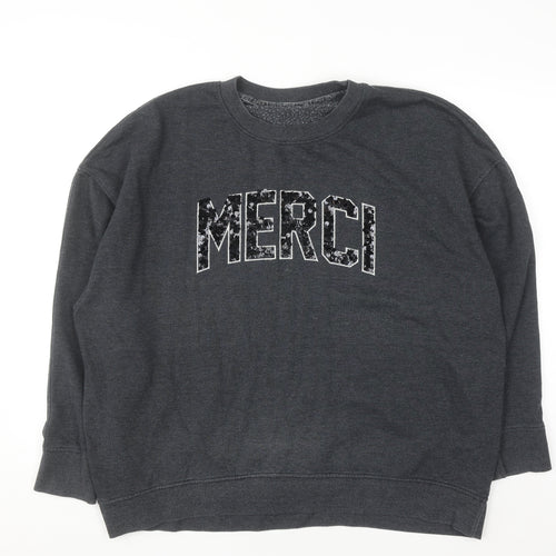 Next Women’s Grey Sequin Merci Pullover Jumper XL