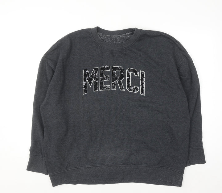 Next Women’s Grey Sequin Merci Pullover Jumper XL