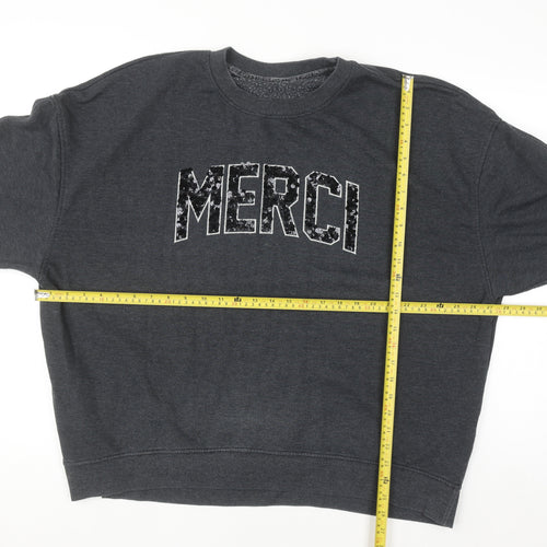 Next Women’s Grey Sequin Merci Pullover Jumper XL