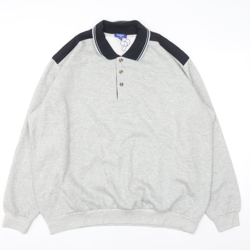 Premier Man Mens Grey Collared XL Henley Sweatshirt