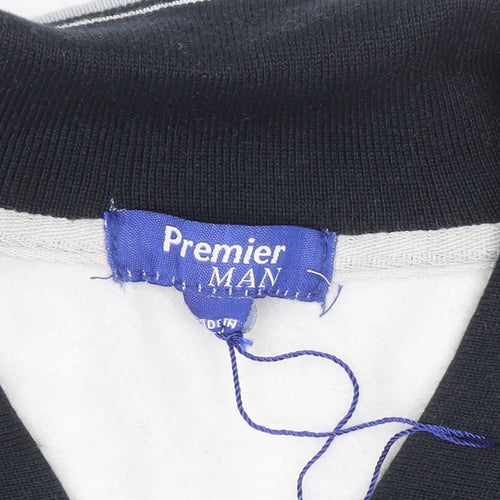Premier Man Mens Grey Collared XL Henley Sweatshirt