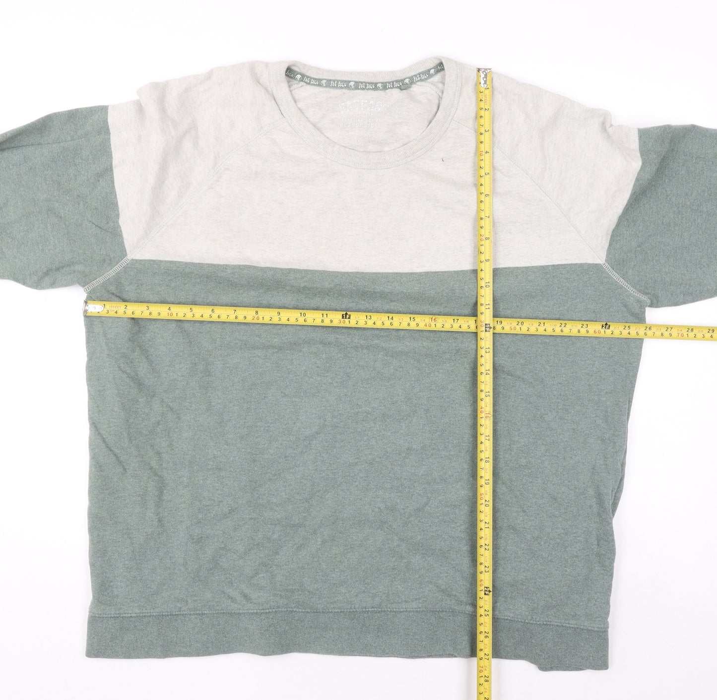 Fat Face Men’s Green Crew Neck Cotton Pullover Sweatshirt L