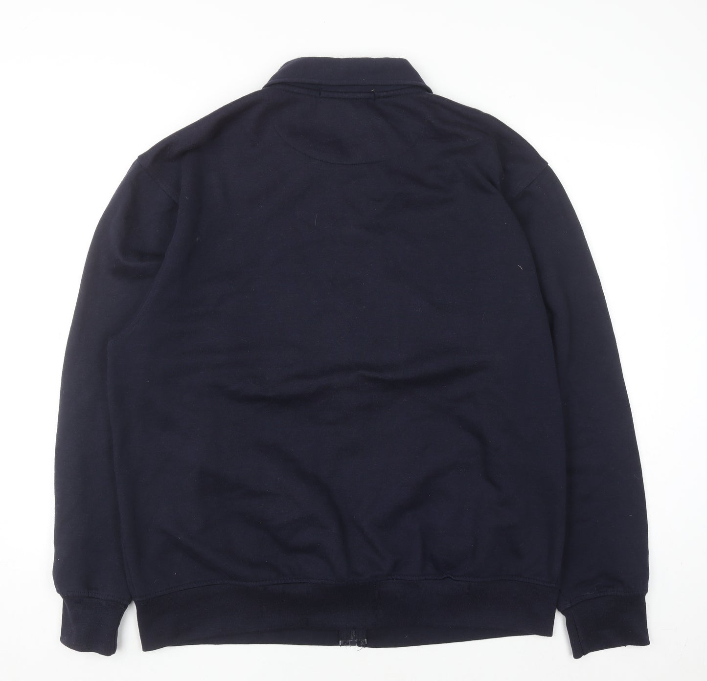 Cavallo Men's Blue Full Zip Collared Striped Sweatshirt XL