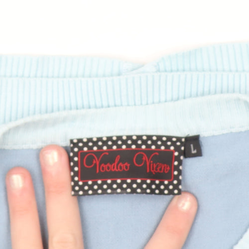 Voodoo Vixen Women's Blue Snowflake Embroidered Cardigan L