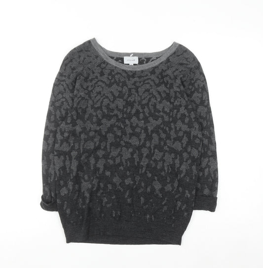 Jigsaw Women's Grey Animal Print Wool Jumper Size M