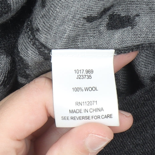 Jigsaw Women's Grey Animal Print Wool Jumper Size M