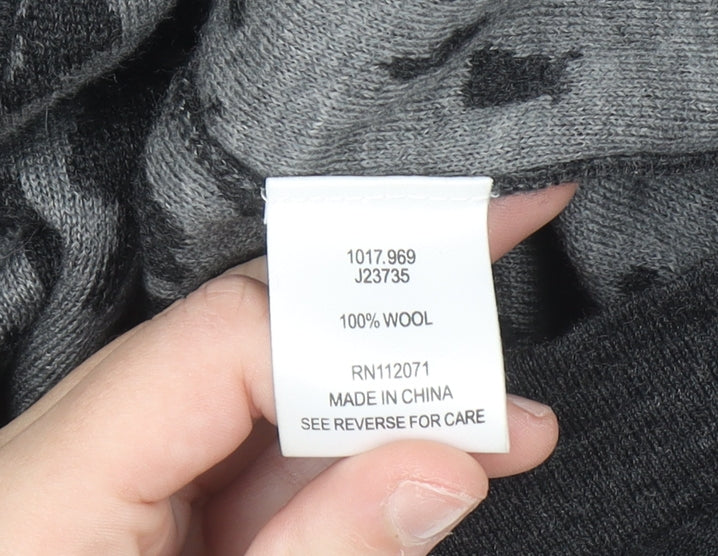 Jigsaw Women's Grey Animal Print Wool Jumper Size M