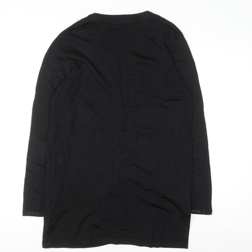 Viyella Women's Black Beaded V-Neck Cardigan Size M