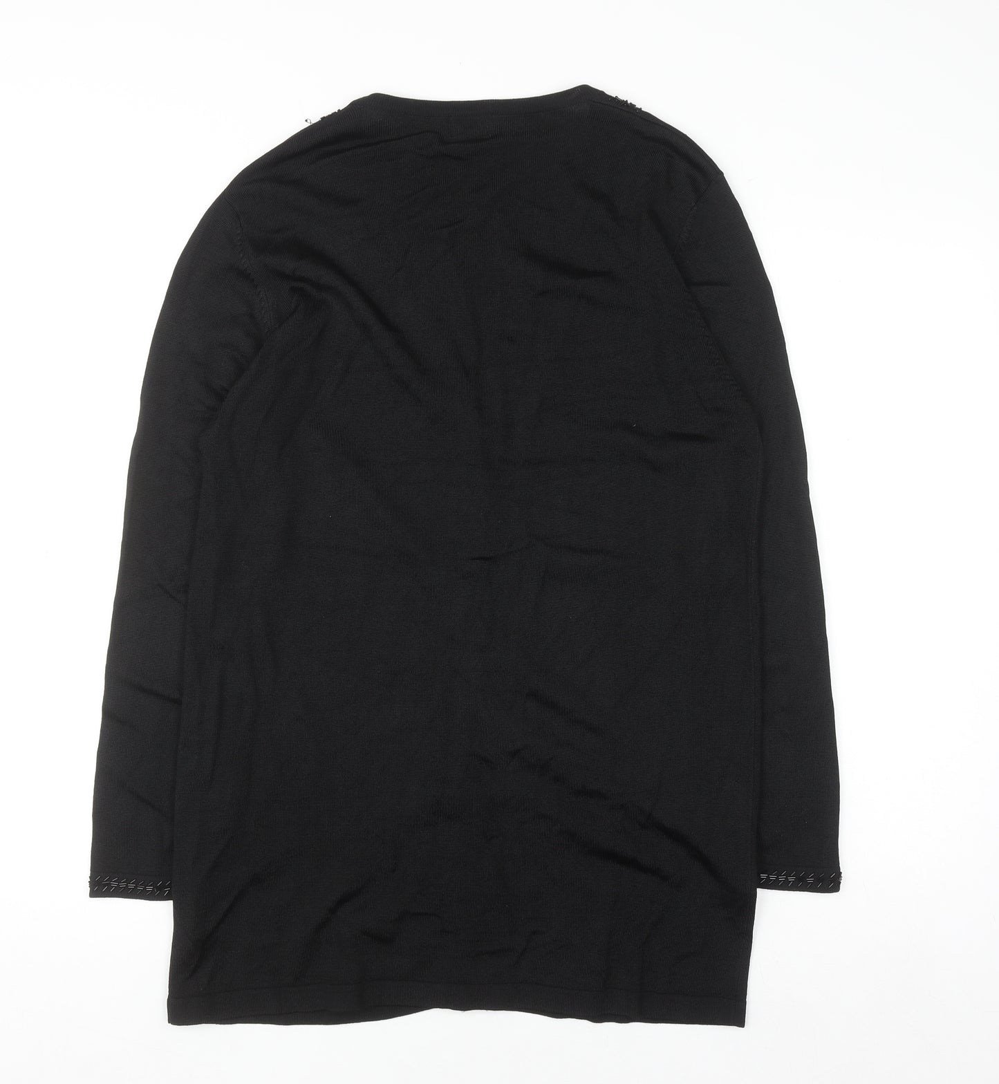 Viyella Women's Black Beaded V-Neck Cardigan Size M