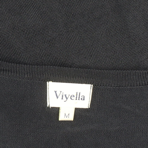 Viyella Women's Black Beaded V-Neck Cardigan Size M