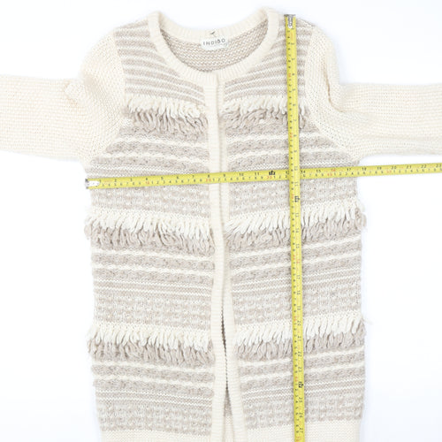 Marks and Spencer Women’s Beige Knit Fringe Cardigan Size 10