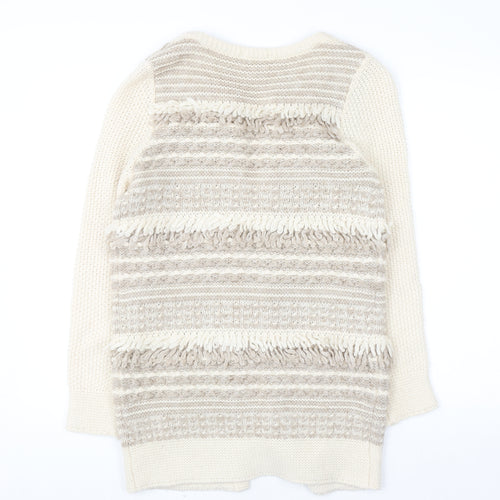 Marks and Spencer Women’s Beige Knit Fringe Cardigan Size 10
