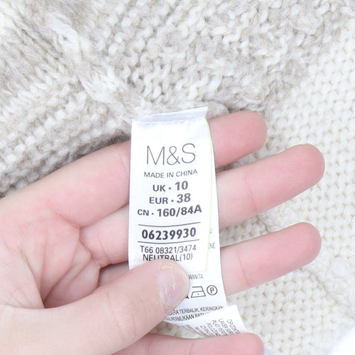 Marks and Spencer Women’s Beige Knit Fringe Cardigan Size 10