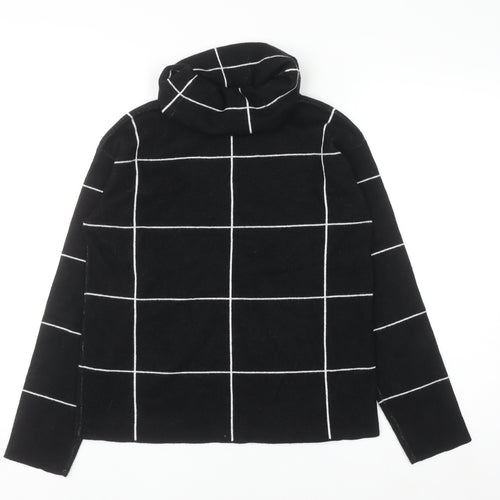 Betty Barclay Women's Black Roll Neck Checked Knit Jumper Size 10