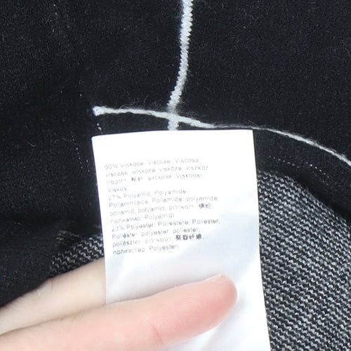 Betty Barclay Women's Black Roll Neck Checked Knit Jumper Size 10