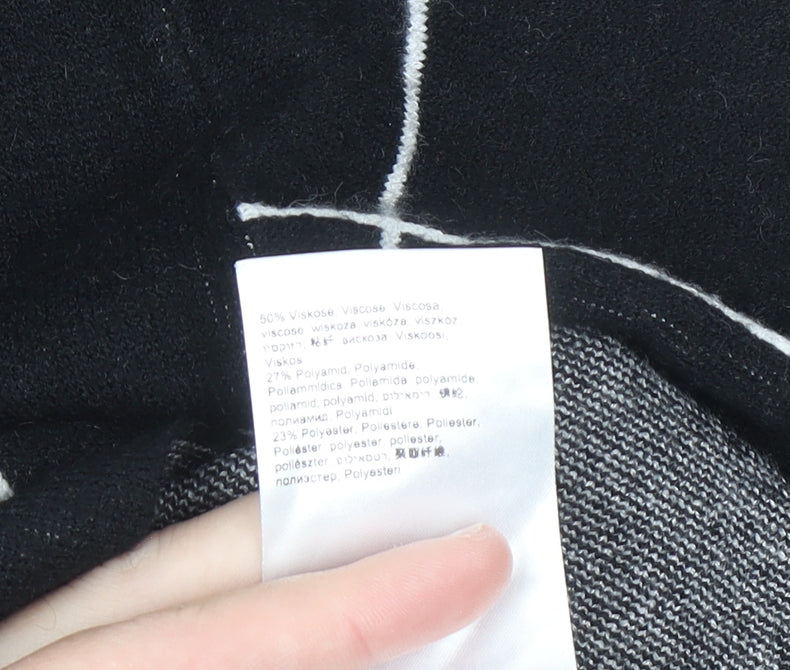 Betty Barclay Women's Black Roll Neck Checked Knit Jumper Size 10