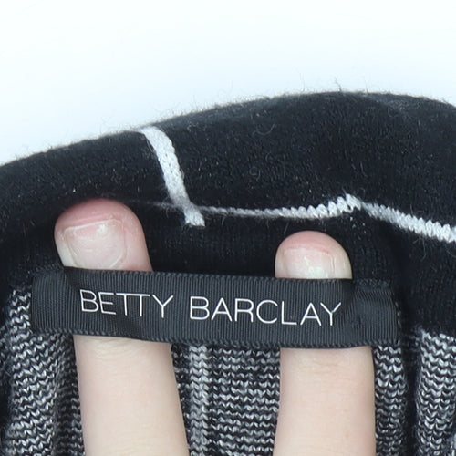 Betty Barclay Women's Black Roll Neck Checked Knit Jumper Size 10