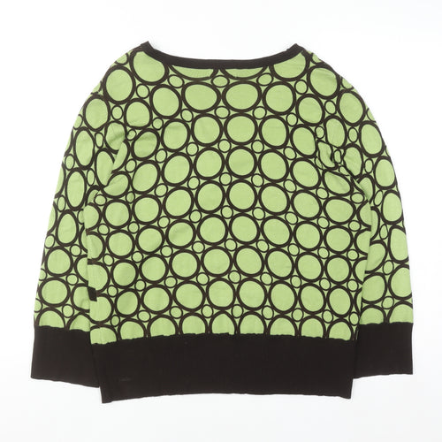 CC Women’s Green Geometric Wrap Knit Blouse XL