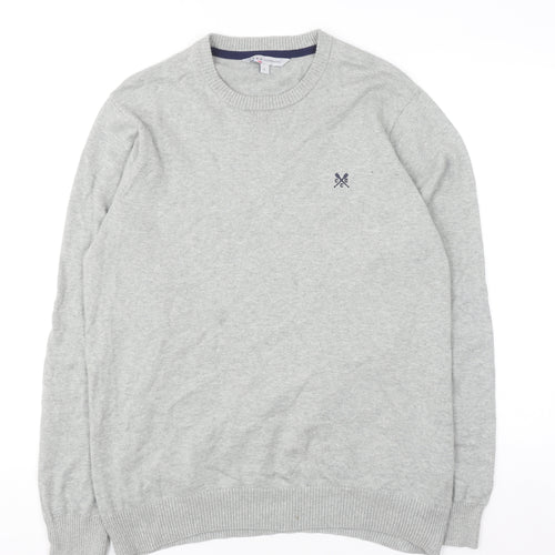 Crew Clothing Co. Men's Grey Cotton Crew Neck Jumper Size L