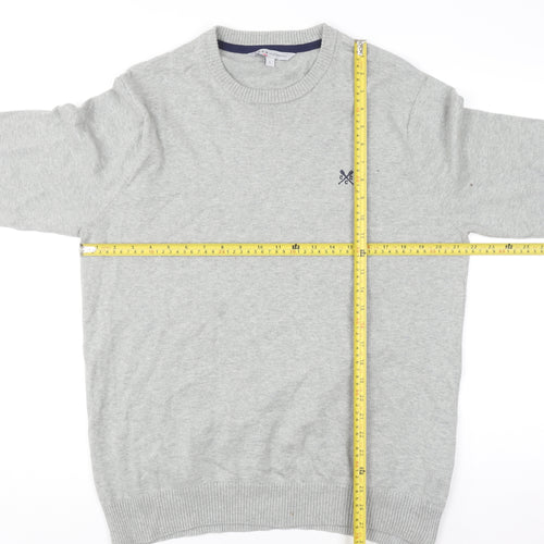 Crew Clothing Co. Men's Grey Cotton Crew Neck Jumper Size L