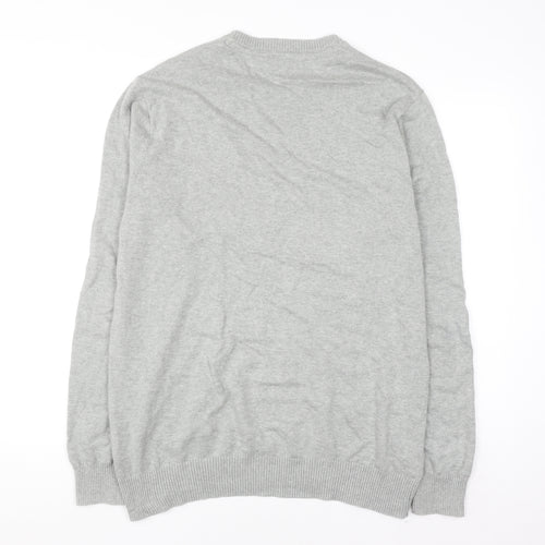 Crew Clothing Co. Men's Grey Cotton Crew Neck Jumper Size L