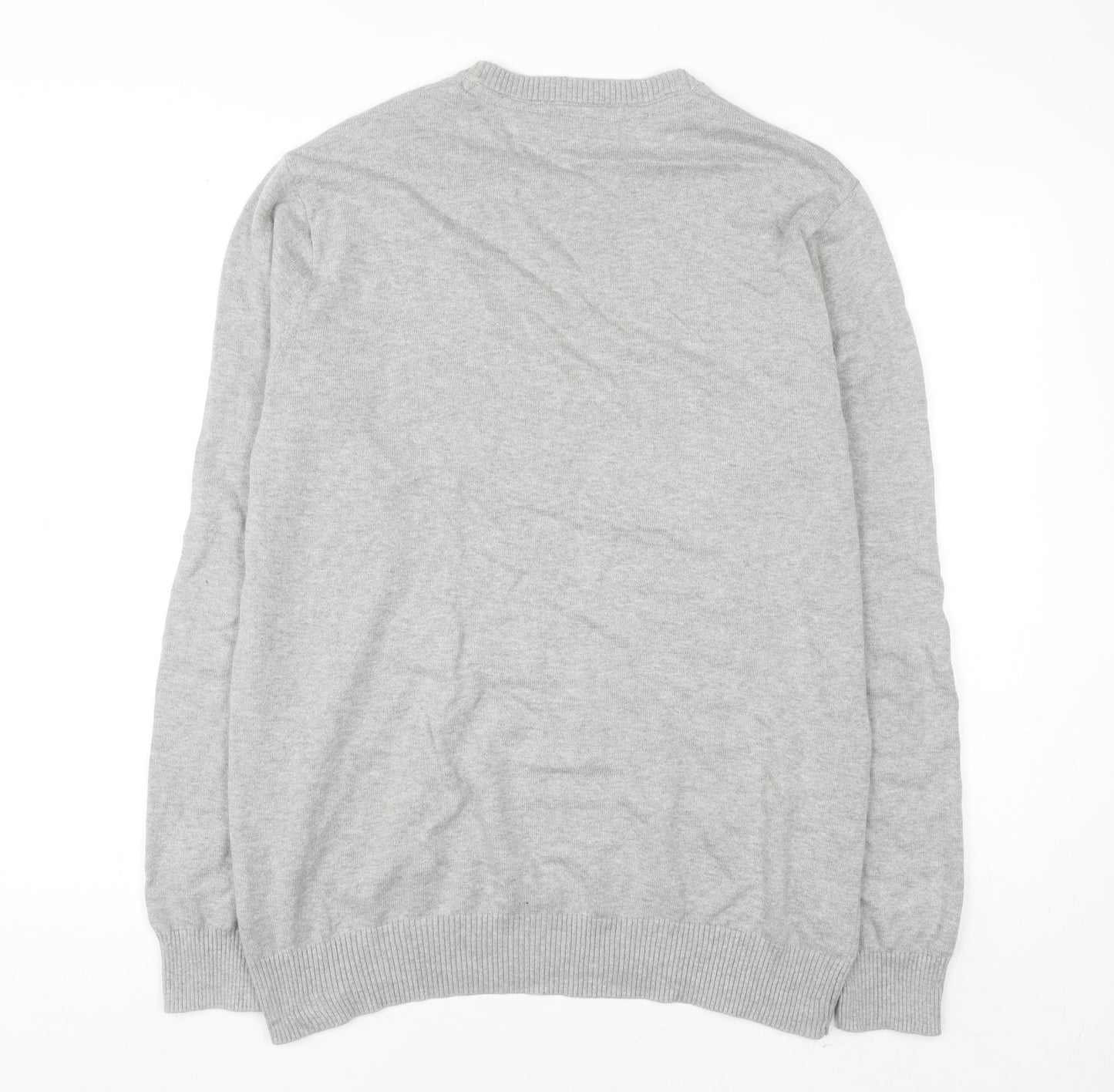 Crew Clothing Co. Men's Grey Cotton Crew Neck Jumper Size L