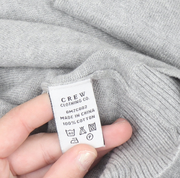 Crew Clothing Co. Men's Grey Cotton Crew Neck Jumper Size L
