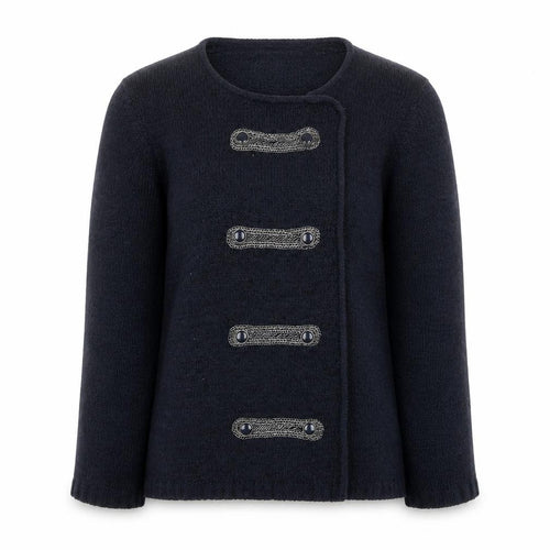Roman Originals Women's Blue Knit Cardigan Size S Long Sleeve
