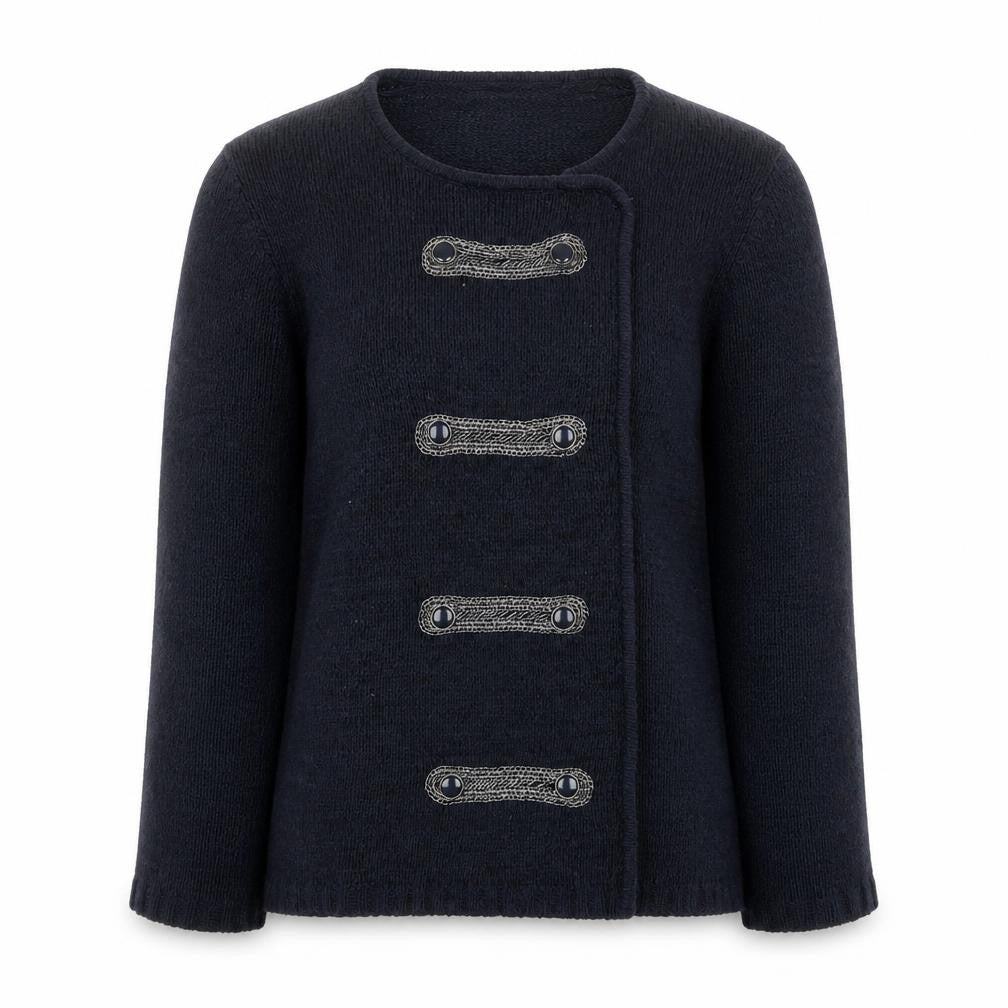 Roman Originals Women's Blue Knit Cardigan Size S Long Sleeve