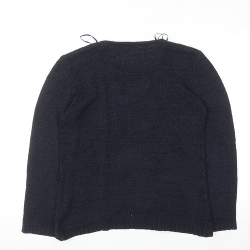 Roman Originals Women's Blue Knit Cardigan Size S Long Sleeve