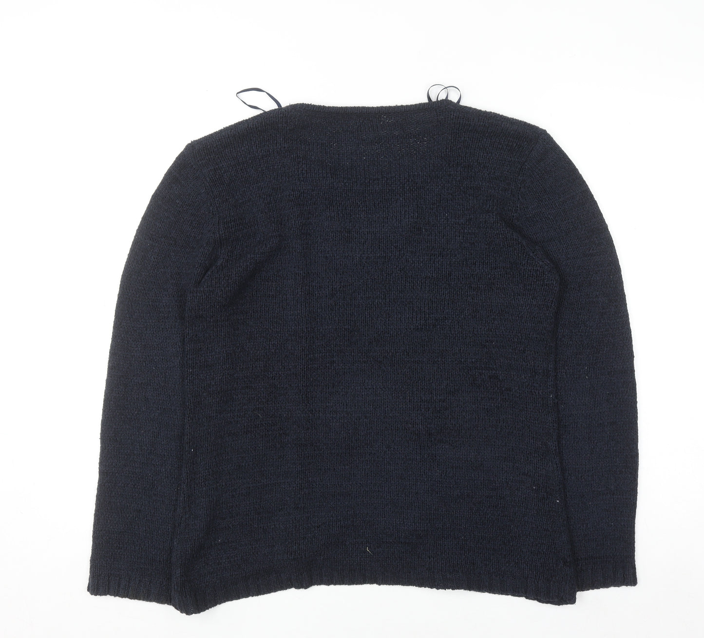 Roman Originals Women's Blue Knit Cardigan Size S Long Sleeve