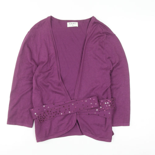 Kaliko Women's Purple Sequin Trim Cardigan Size 14