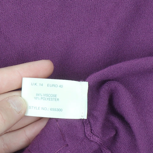Kaliko Women's Purple Sequin Trim Cardigan Size 14