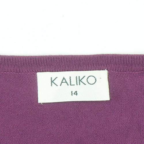 Kaliko Women's Purple Sequin Trim Cardigan Size 14