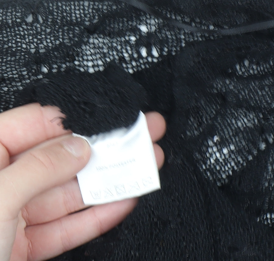 Autonomy Women's Black Sequin Wrap Cardigan L