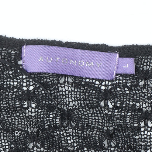 Autonomy Women's Black Sequin Wrap Cardigan L