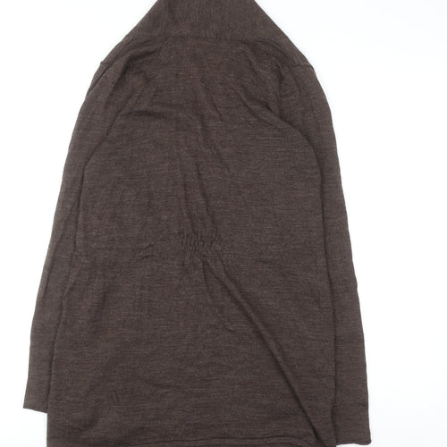 KENAR Women's Brown Merino Wool Open Cardigan Size S