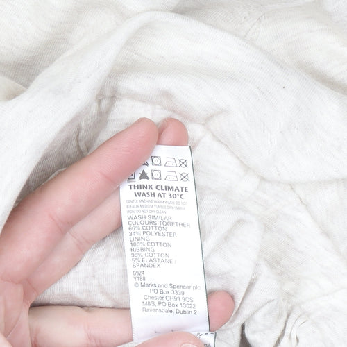 Marks and Spencer Womens Beige XL Pullover Hoodie Cotton Blend