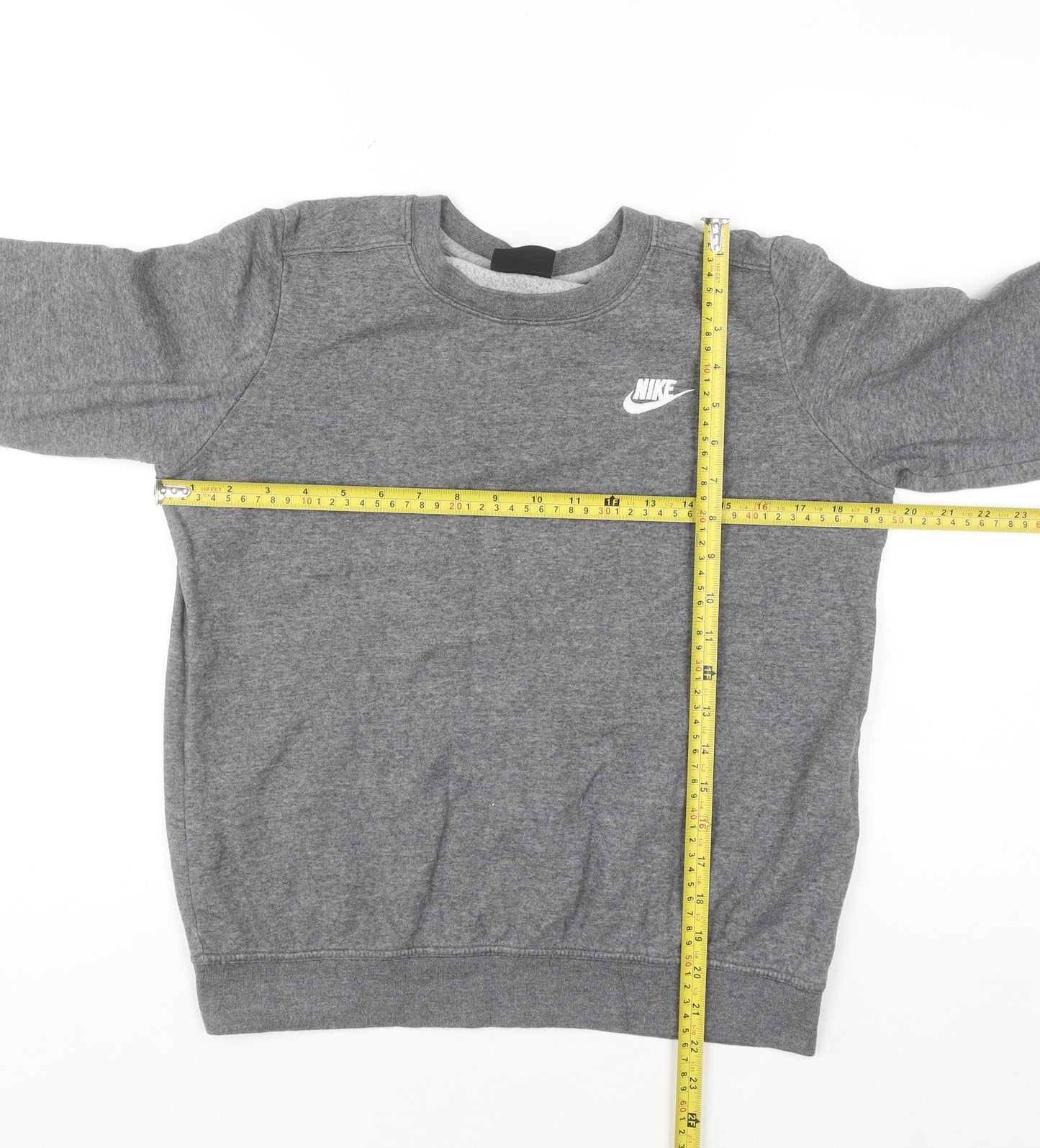 Nike Men's Grey Small Pullover Sweatshirt Crew Neck Fleece