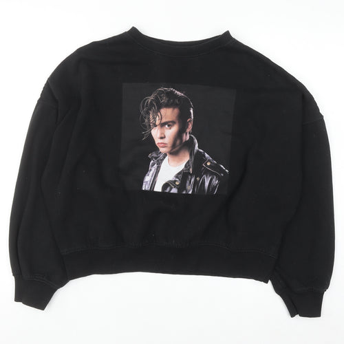 H&M Divided Women’s Black Cry-Baby Pullover Sweatshirt M