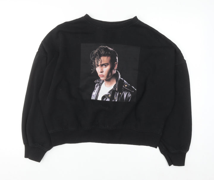 H&M Divided Women’s Black Cry-Baby Pullover Sweatshirt M