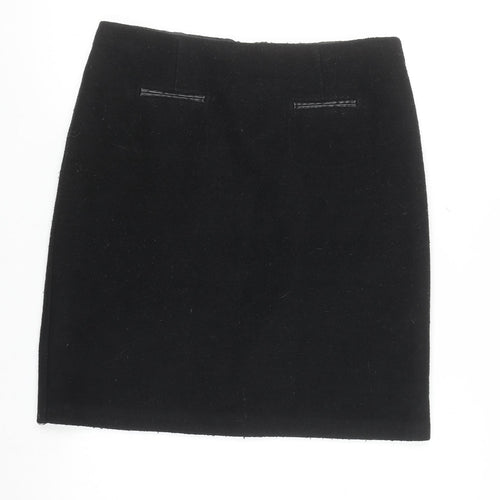 Marks and Spencer Women Black Wool Blend Pencil Skirt Size 10