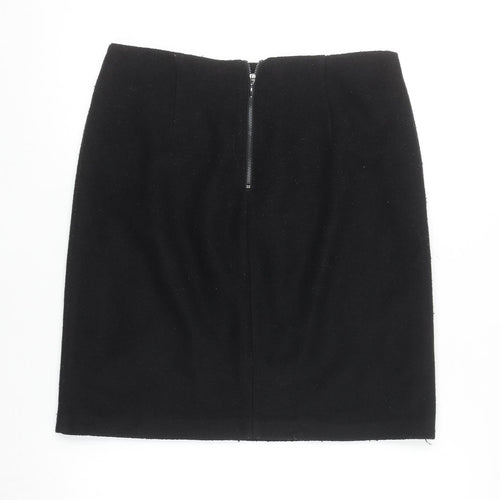 Marks and Spencer Women Black Wool Blend Pencil Skirt Size 10