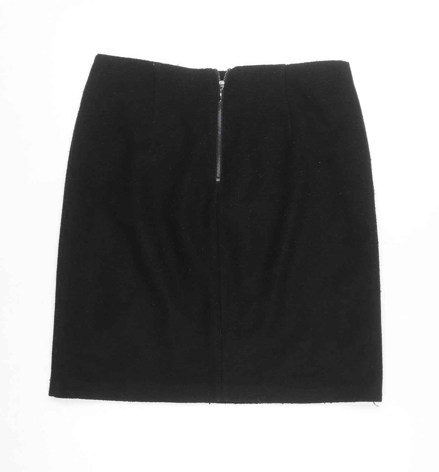Marks and Spencer Women Black Wool Blend Pencil Skirt Size 10