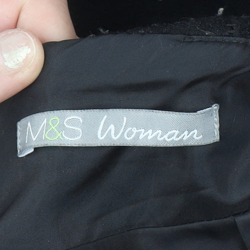 Marks and Spencer Women Black Wool Blend Pencil Skirt Size 10
