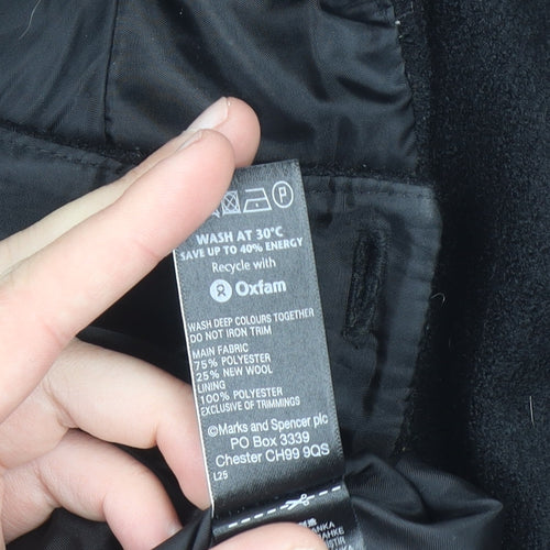 Marks and Spencer Women Black Wool Blend Pencil Skirt Size 10