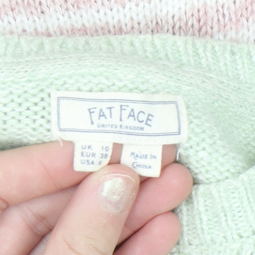 Fat Face Women's Multicoloured Striped Crew Neck Jumper Size 10